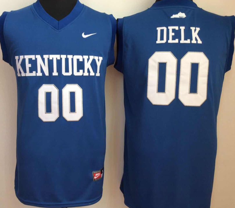 NCAA Men Kentucky Wildcats Blue #00 delk